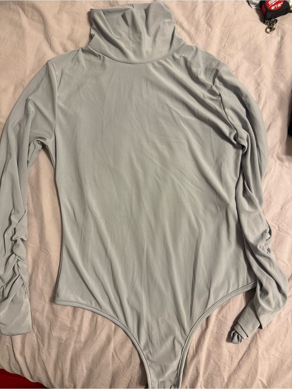 PrettyLittleThing Light Gray Turtleneck Long Sleeve Bodysuit